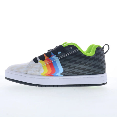 DC 43I Court Graffik Mens Black Leather Lace Up Skate Inspired Sneakers Shoes