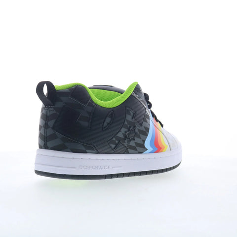 DC 43I Court Graffik Mens Black Leather Lace Up Skate Inspired Sneakers Shoes