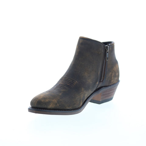 Sage 4568 Womens Brown Leather Zipper Western Boots