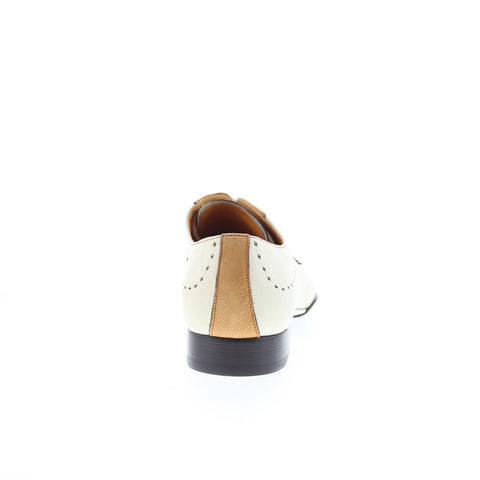 Debut Ostrica 458 Mens White Leather Lace Up Oxfords & Lace Ups Casual Shoes