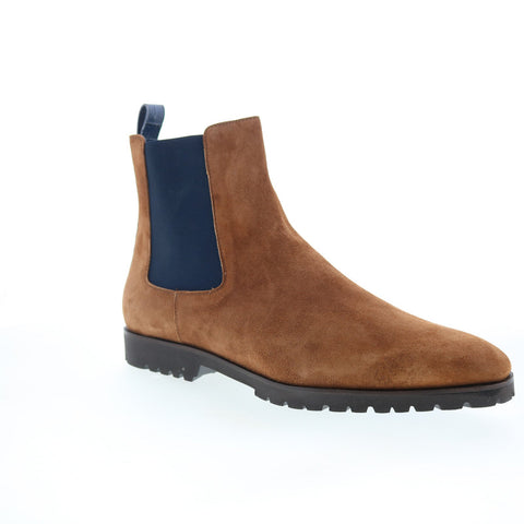 Zelli Italia Gianna Calfskin Crocodile 46-210-CGN Mens Brown Chelsea Boots