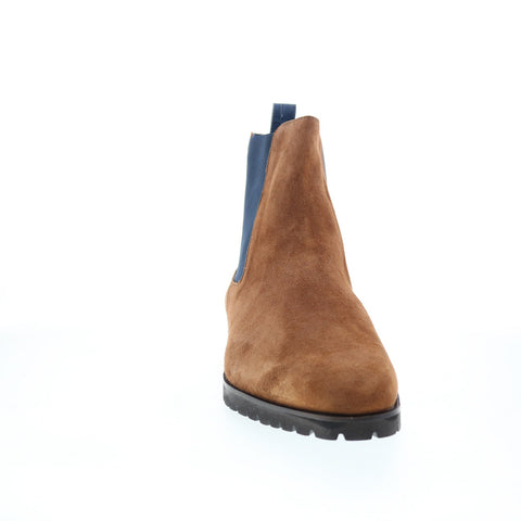 Zelli Italia Gianna Calfskin Crocodile 46-210-CGN Mens Brown Chelsea Boots