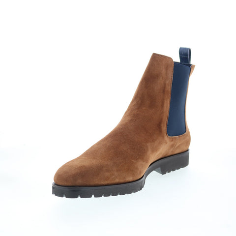 Zelli Italia Gianna Calfskin Crocodile 46-210-CGN Mens Brown Chelsea Boots