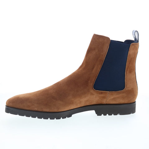Zelli Italia Gianna Calfskin Crocodile 46-210-CGN Mens Brown Chelsea Boots