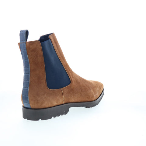 Zelli Italia Gianna Calfskin Crocodile 46-210-CGN Mens Brown Chelsea Boots