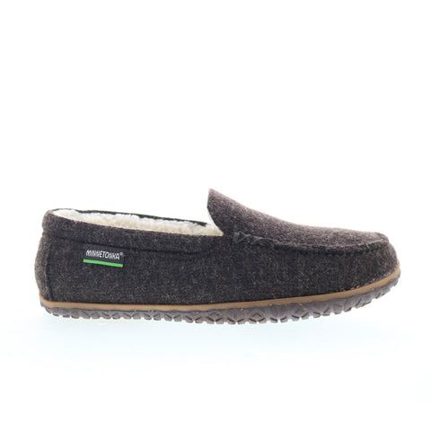 Minnetonka Eco Elm 4704-CHO Mens Brown Canvas Slip On Loafer Slippers Shoes