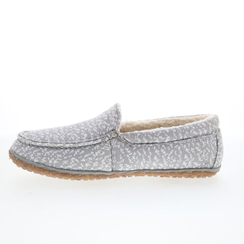 Minnetonka Eco Pine 4707ECO-LGR Mens Gray Canvas Loafer Slippers Shoes