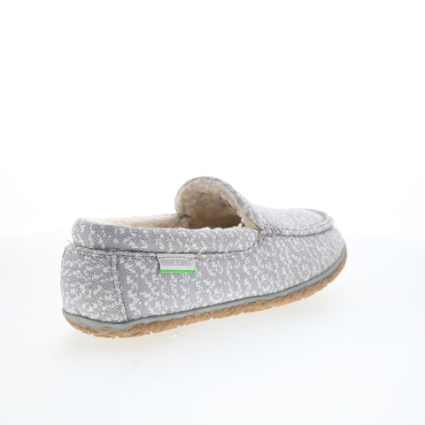 Minnetonka Eco Pine 4707ECO-LGR Mens Gray Canvas Loafer Slippers Shoes