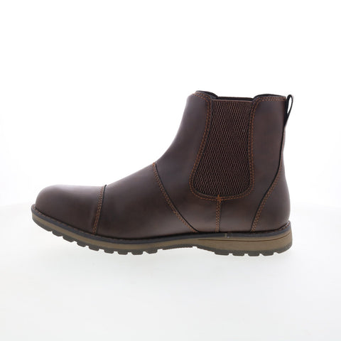 Eastland Drew Twin Gore 4715-12 Mens Brown Synthetic Slip On Chelsea Boots