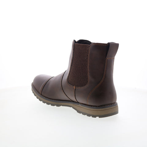 Eastland Drew Twin Gore 4715-12 Mens Brown Synthetic Slip On Chelsea Boots