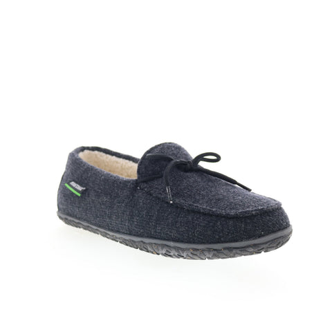 Minnetonka Eco Oak 4715-CHR Mens Gray Canvas Slip On Loafer Slippers Shoes