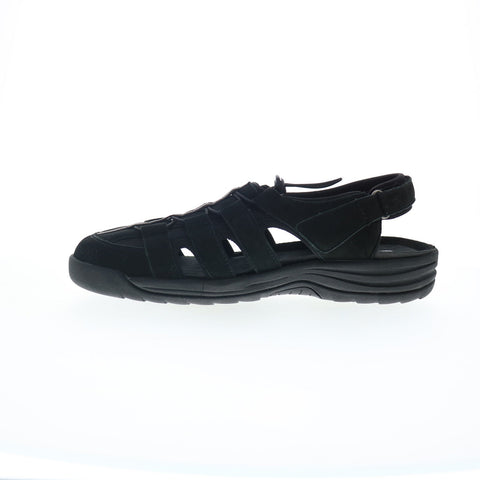 Drew Hamilton 47708-15 Mens Black Nubuck Strap Sport Sandals Shoes