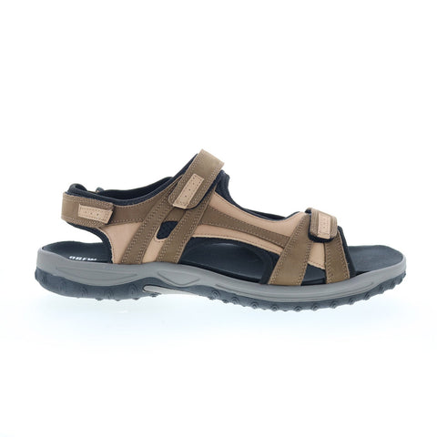 Drew Warren 47791-82 Mens Brown Extra Wide Leather Slides Sandals Shoes