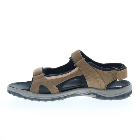 Drew Warren 47791-82 Mens Brown Extra Wide Leather Slides Sandals Shoes