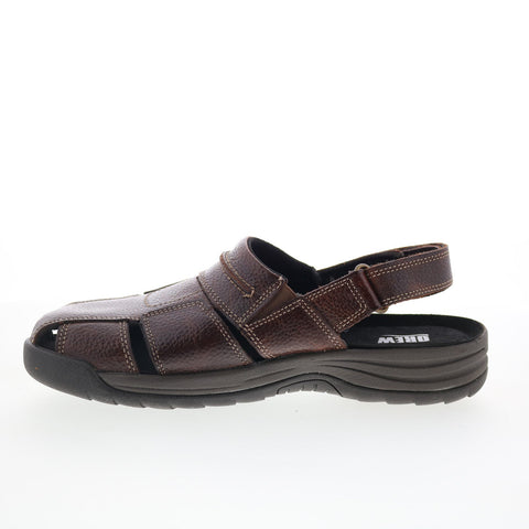 Drew Barcelona 47792-68 Mens Brown Wide Leather Sport Sandals Shoes