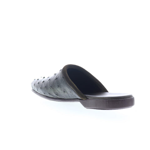 Mezlan Ostrich Mule Slippers 4832 Mens Green Leather Mules Slippers Shoes