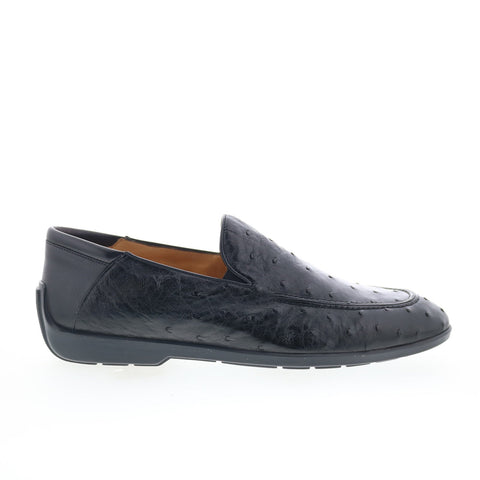 Mezlan Ostrich Rubber Sole Loafer 4842-S Mens Black Loafers Casual Shoes