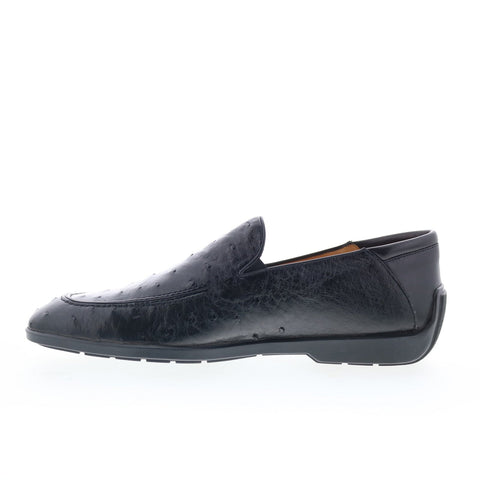 Mezlan Ostrich Rubber Sole Loafer 4842-S Mens Black Loafers Casual Shoes