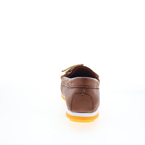 Minnetonka Moosehide Plus Mens Brown Leather Loafers & Slip Ons Moccasin Shoes