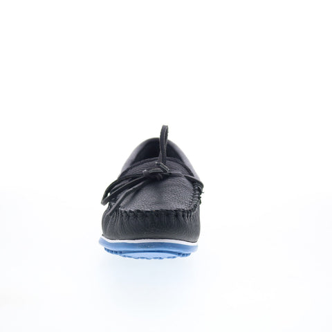Minnetonka Moosehide Plus Mens Black Loafers & Slip Ons Moccasin Shoes
