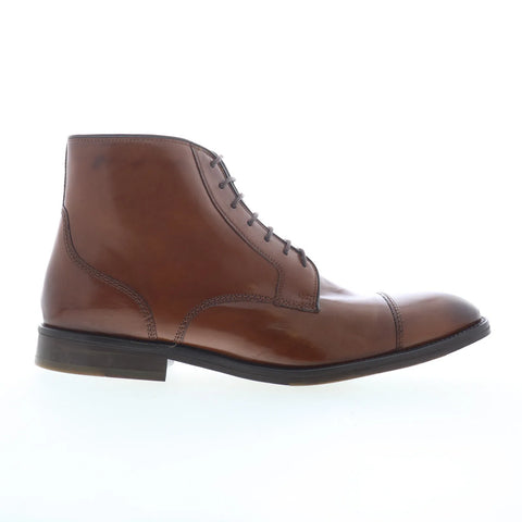 Johnston & Murphy 50-8060 Mens Brown Leather Lace Up Casual Dress Boots