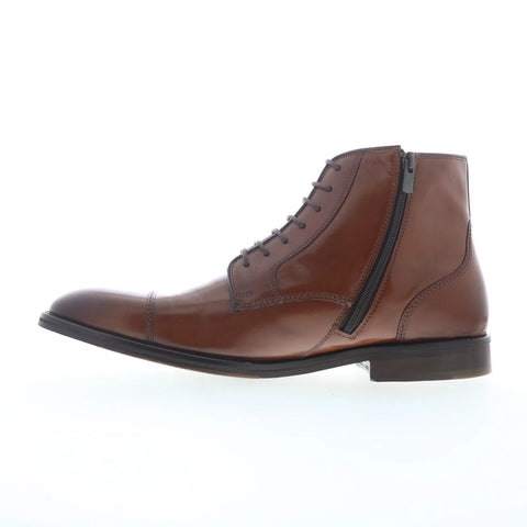 Johnston & Murphy 50-8060 Mens Brown Leather Lace Up Casual Dress Boots