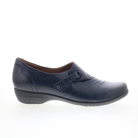 Dansko Franny 500-550200 Womens Blue Leather Strap Loafer Flats Shoes