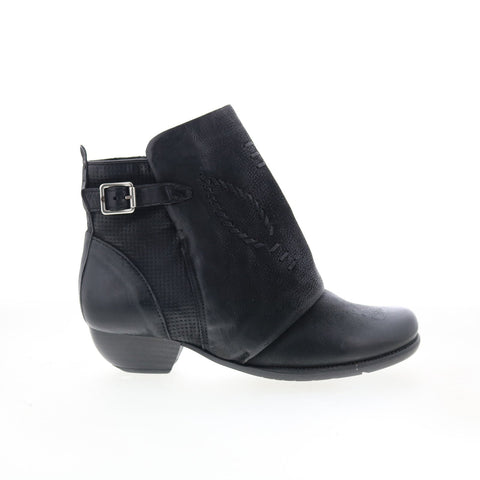 Miz Mooz Mimic 500215-102-6002 Womens Black Leather Ankle & Booties Boots