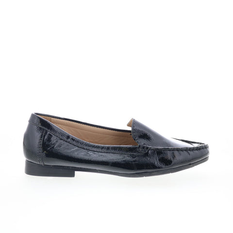 Hush Puppies Yorktese 50512 Womens Black Leather Loafer Flats Shoes