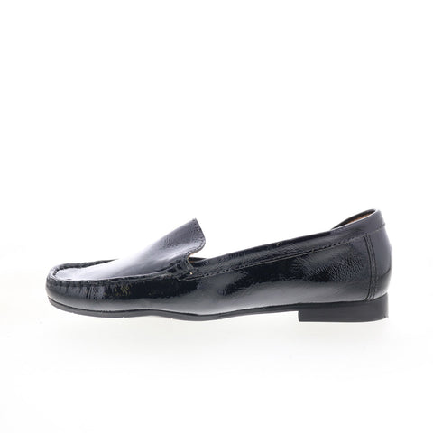 Hush Puppies Yorktese 50512 Womens Black Leather Loafer Flats Shoes