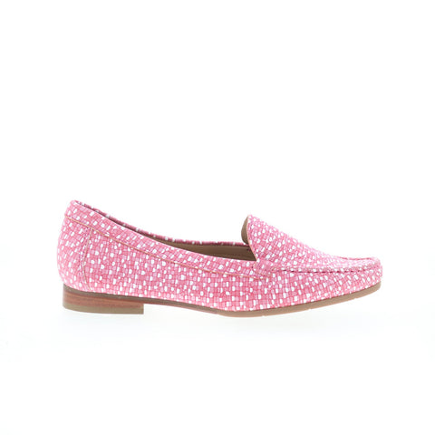 Hush Puppies Yorktese 50512 Womens Pink Leather Loafer Flats Shoes