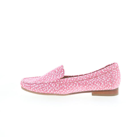 Hush Puppies Yorktese 50512 Womens Pink Leather Loafer Flats Shoes