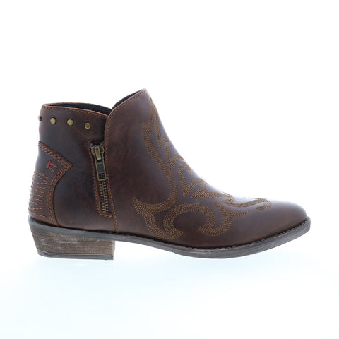 Rawhide 5061 Womens Brown Leather Zipper Western Boots