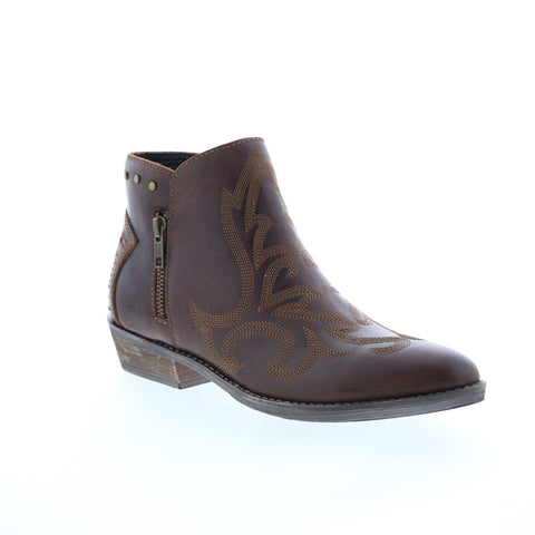 Rawhide 5061 Womens Brown Leather Zipper Western Boots