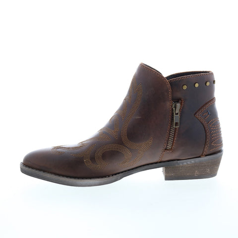 Rawhide 5061 Womens Brown Leather Zipper Western Boots