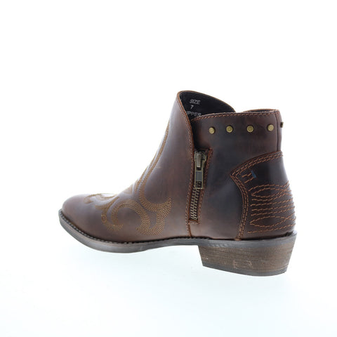 Rawhide 5061 Womens Brown Leather Zipper Western Boots
