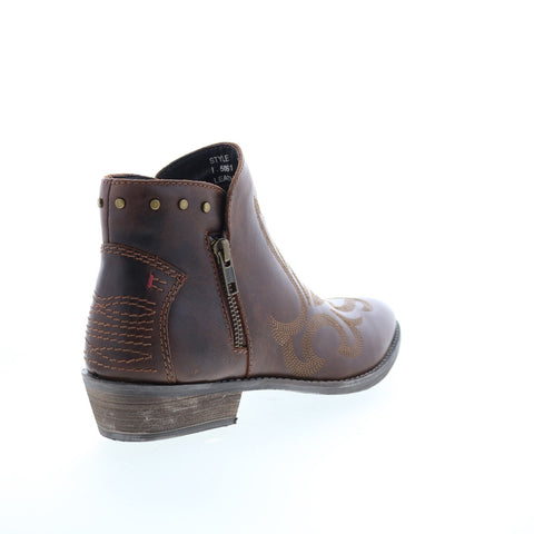 Rawhide 5061 Womens Brown Leather Zipper Western Boots