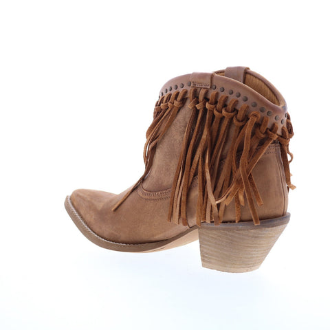 Rawhide 5076 Womens Brown Leather Slip On Western Boots