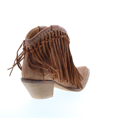 Rawhide 5076 Womens Brown Leather Slip On Western Boots