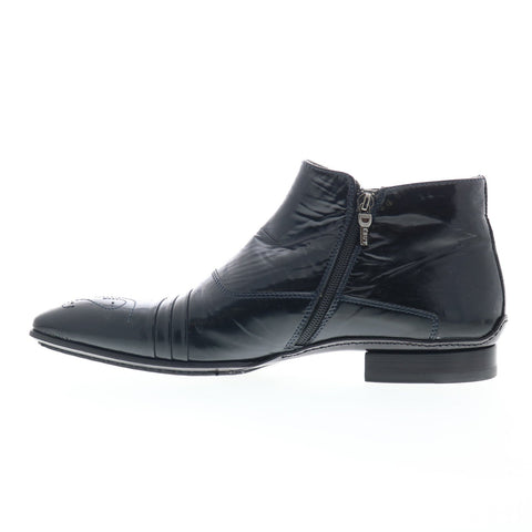 Debut Sheep 5094 Mens Black Leather Zipper Casual Dress Boots