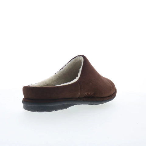 Dr. Comfort Easy 5120 Mens Brown Wide Nubuck Slip On Mules Slippers Shoes