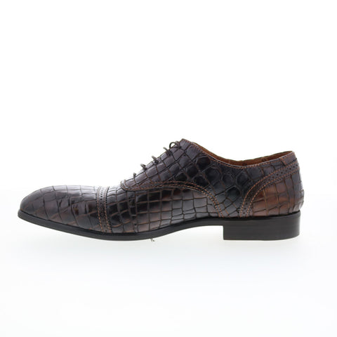 Debut Gladiator 5155 Mens Brown Leather Oxfords & Lace Ups Cap Toe Shoes