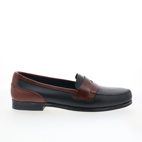 T.B. Phelps Marco 523-15 Mens Black Leather Loafers & Slip Ons Penny Shoes