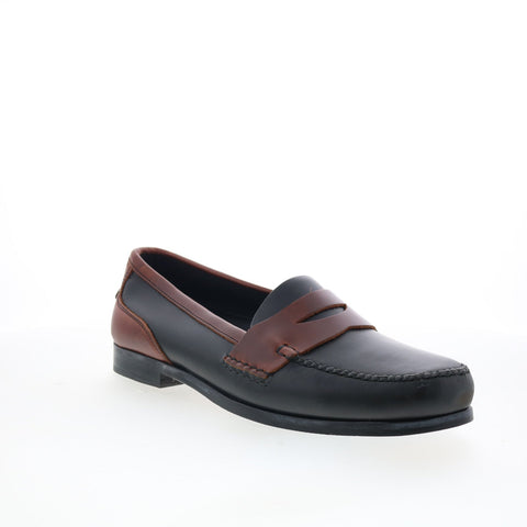 T.B. Phelps Marco 523-15 Mens Black Leather Loafers & Slip Ons Penny Shoes