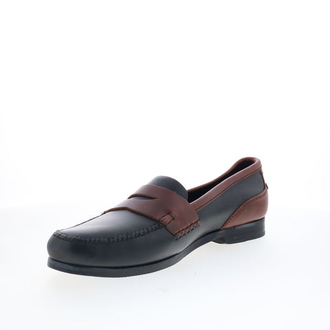 T.B. Phelps Marco 523-15 Mens Black Leather Loafers & Slip Ons Penny Shoes