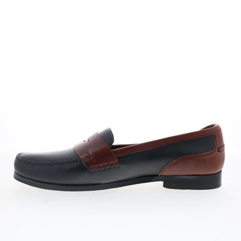 T.B. Phelps Marco 523-15 Mens Black Leather Loafers & Slip Ons Penny Shoes