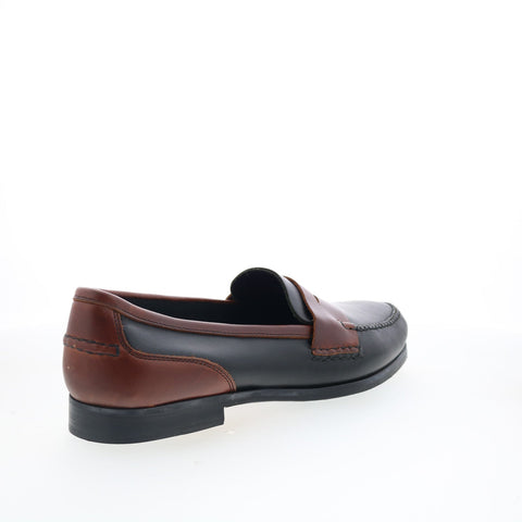 T.B. Phelps Marco 523-15 Mens Black Leather Loafers & Slip Ons Penny Shoes