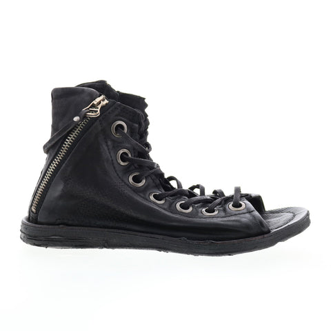 A.S. 98 Rhett 534074-302 Womens Black Leather Strap Sandals Shoes