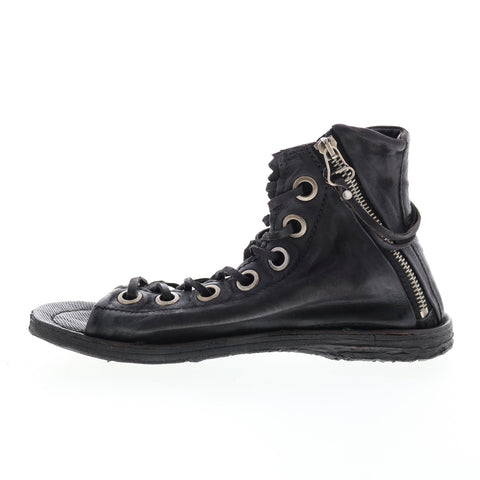 A.S. 98 Rhett 534074-302 Womens Black Leather Strap Sandals Shoes