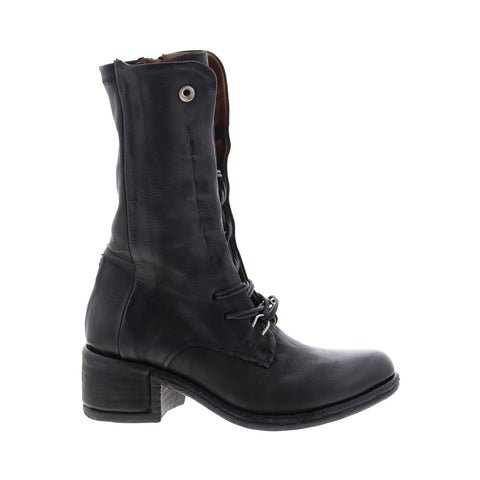 A.S. 98 Opie 548213-201 Womens Black Leather Lace Up Casual Dress Boots